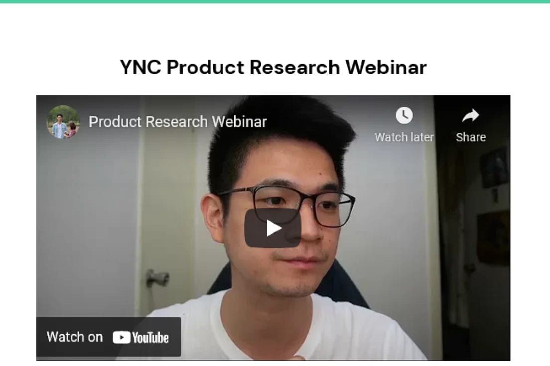 Yik Chan – YNC Academy – Product Research Webinar